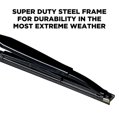 72 Series narrow saddle curved heavy duty wiper blade, 15-24 inch, frame detail