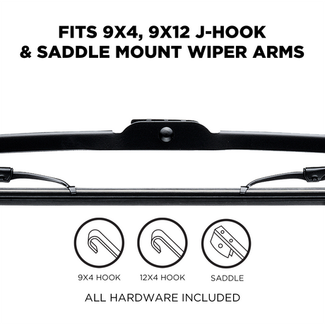 74 Series jumbo hook heavy duty wiper blade, 24-32 inch, connector detail