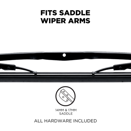 78 Series saddle mount heavy duty wiper blade, 12-46 inch, connector detail