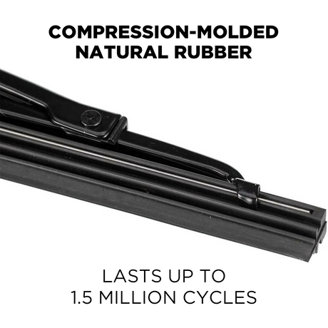78 Series saddle mount heavy duty wiper blade, 12-46 inch, rubber element detail