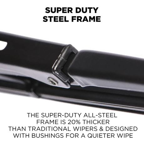 M6 conventional wiper blade, matte-black painted frame detail